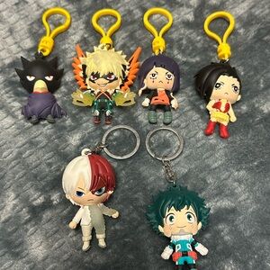 My Hero Academia 6 Keychain Figures 2 Inch Anime Characters EUC